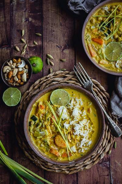 Curry de poireaux, carottes et pois chiches Curry de poireaux, carottes et pois chiches