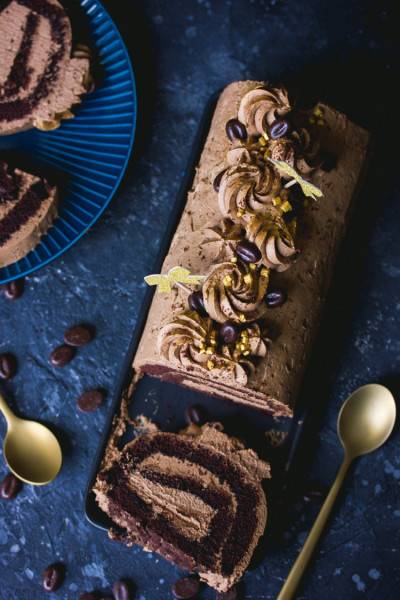 Bûche roulée chocolat café Bûche roulée chocolat café