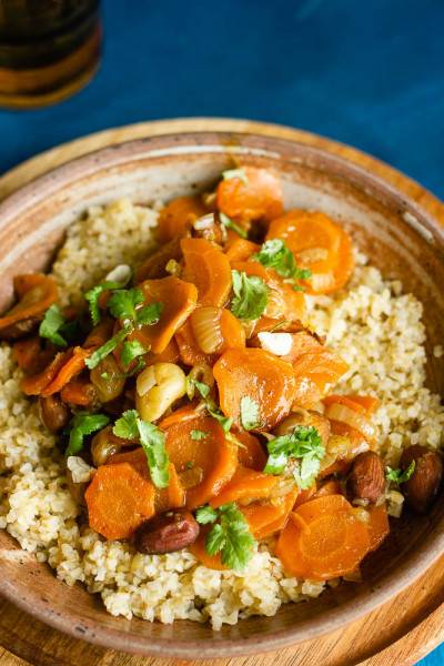 Boulgour aux carottes confites aux oignons Boulgour aux carottes confites aux oignons
