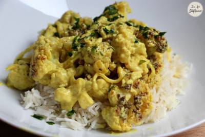 Chou-fleur au curry et riz pilaf