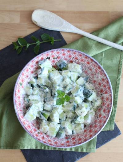 Salade de concombre façon tzatziki Salade de concombre façon tzatziki