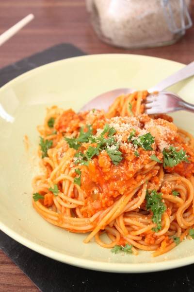 Spaghetti à la bolognaise végane