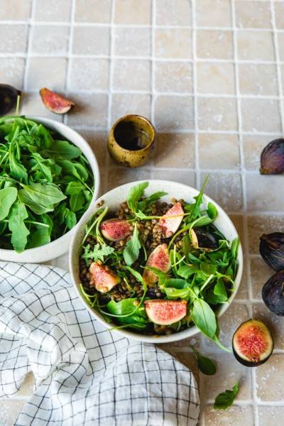 Salade de lentilles et roquette à la figue Salade de lentilles et roquette à la figue