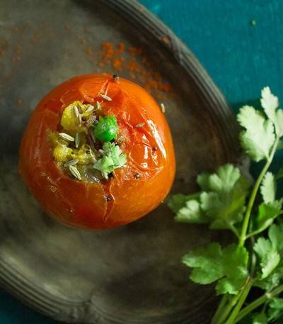 Tomates farcies végétariennes indiennes