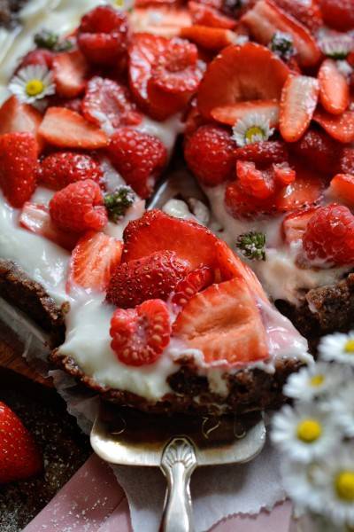 Tarte aux fraises crue & végane