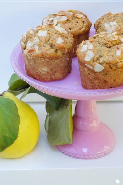Muffin végan coing – gingembre confit