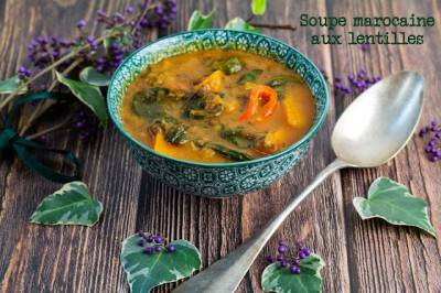 Soupe harira sans viande aux lentilles