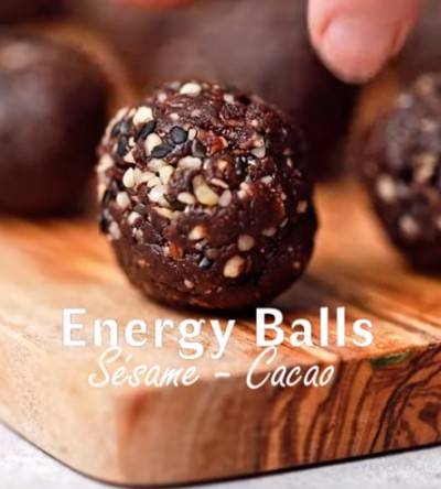 Energy balls express cacao-noisettes
