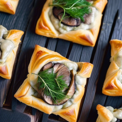 Feuilletés Crémeux aux Champignons du Danemark Feuilletés Crémeux aux Champignons du Danemark