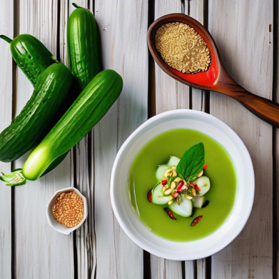 Soupe Froide de Concombre et Menthe à la Thaïlandaise