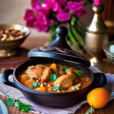 Tajine de Poulet aux Abricots et Amandes pour la Saint-Valentin