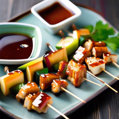 Brochettes apéritives fusion coréenne sucrées-salées Brochettes apéritives fusion coréenne sucrées-salées