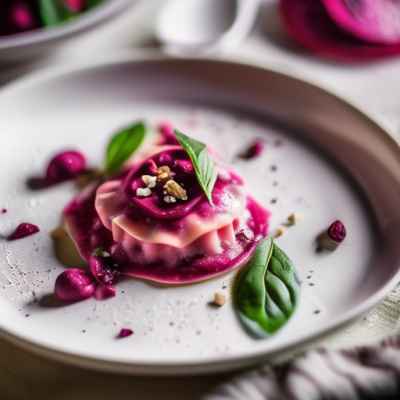 Raviolis de Betterave à la Crème de Chèvre et Noix