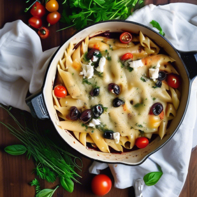 Gratin de Pâtes à la Grecque en Cocotte