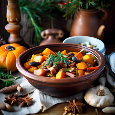 Tajine de légumes fondant aux épices de Noël