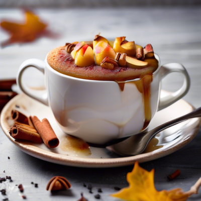 Mug Cake Automnal aux Épices et Pommes Caramélisées