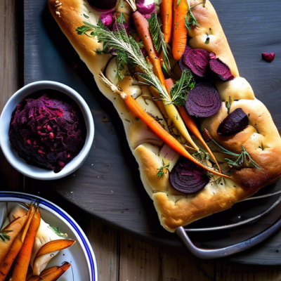 Focaccia Aigre-Douce aux Légumes d'Hiver Focaccia Aigre-Douce aux Légumes d'Hiver