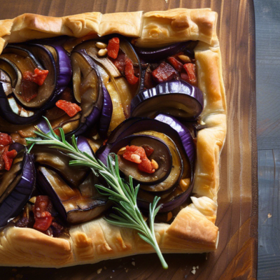 Tarte Feuilletée Aigre-Douce aux Aubergines et Miel