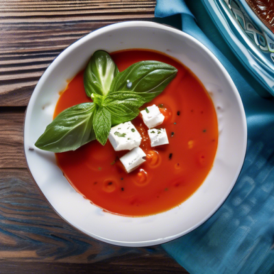 Velouté Froid de Tomates Rôties à la Grecque