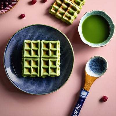 Gaufres Japonaises au Matcha et Azuki Gaufres Japonaises au Matcha et Azuki