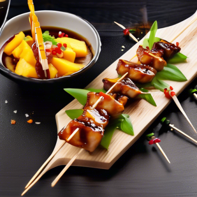 Brochettes de Poulet Teriyaki au Chutney de Mangue Épicé