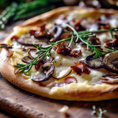 Flammekueche Hivernale aux Champignons et Lardons