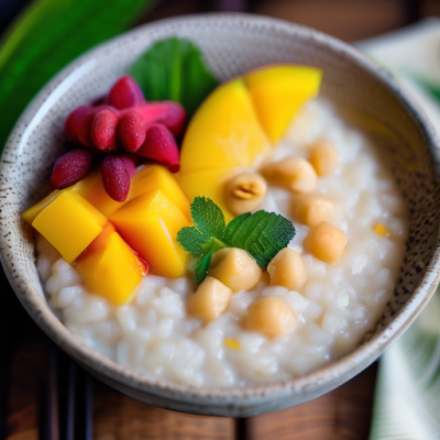 Porridge Cambodgien au Lait de Coco et Fruits Exotiques