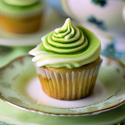 Cupcakes Fusion Thé Matcha et Crème Pâtissière à l'Anglaise