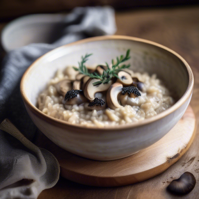 Risotto Crémeux aux Champignons des Bois et Truffe d'Hiver Risotto Crémeux aux Champignons des Bois et Truffe d'Hiver