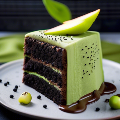Gâteau au Chocolat Coréen à la Poire et au Sésame Noir
