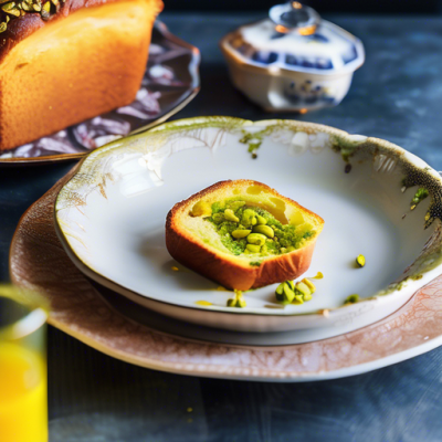 Brioche Safranée aux Pistaches et Fleur d'Oranger