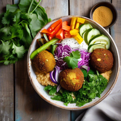 Buddha Bowl aux Falafels de Patate Douce et Épices du Moyen-Orient