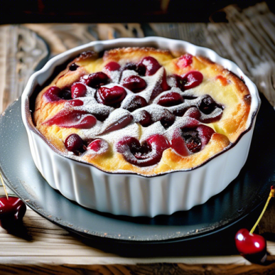 Clafoutis Automnal aux Cerises et Poires Épicées