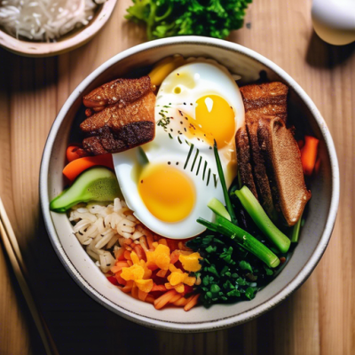 Bol de Petit Déjeuner Bibimbap à la Coréenne