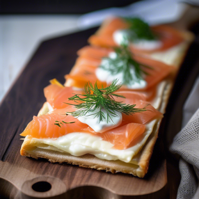 Flammekueche Suédoise au Saumon Fumé et Aneth