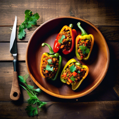 Poivrons Farcis à l'Indienne sur Lit de Yaourt Épicé