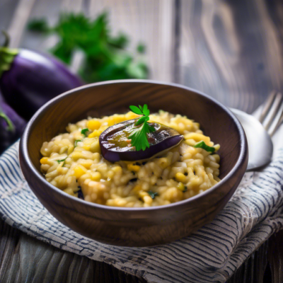 Risotto Onctueux aux Aubergines à la Marocaine