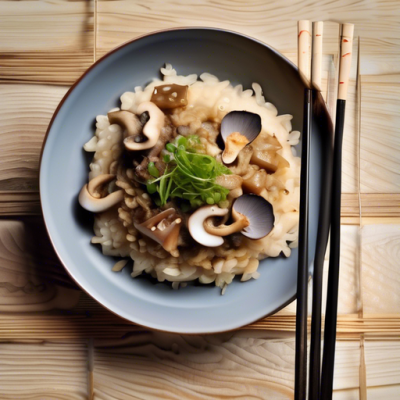 Risotto Vapeur au Dashi et Champignons Shiitake Croustillants