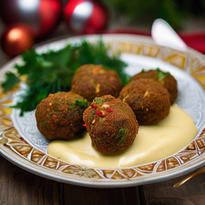 Falafels de Noël à l'Espagnole avec Sauce Crémeuse au Safran