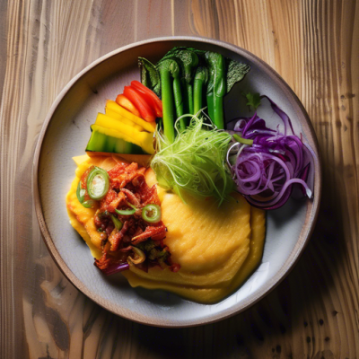 Polenta Croustillante à la Coréenne et Légumes de Printemps Polenta Croustillante à la Coréenne et Légumes de Printemps
