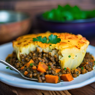 Parmentier de Lentilles au Curry et Patate Douce