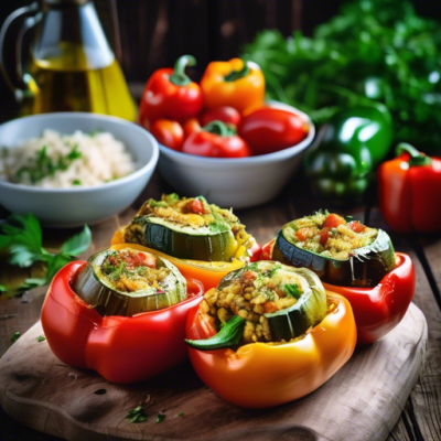 Poivrons et Tomates Farcis à la Grecque
