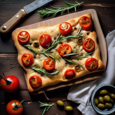 Focaccia Végane Méditerranéenne aux Herbes Fraîches et Olives Kalamata Focaccia Végane Méditerranéenne aux Herbes Fraîches et Olives Kalamata
