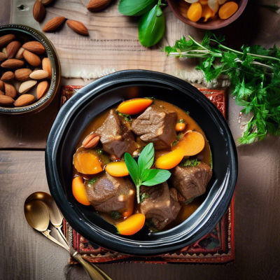 Tajine d'Agneau aux Abricots et Amandes - Voyage Culinaire au Maghreb