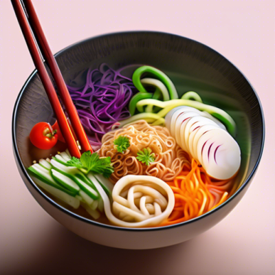 Nouilles Japonaises Mijotées au Miel et Légumes de Printemps