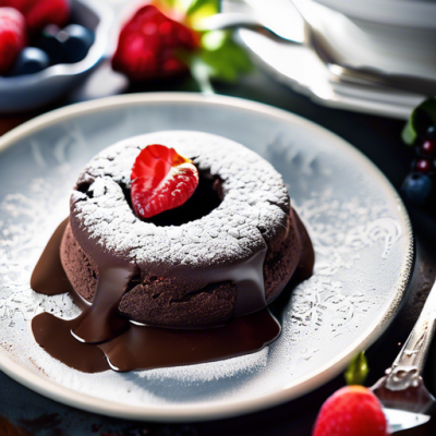 Moelleux au Chocolat Noir et Purée d'Amande pour Brunch Gourmand