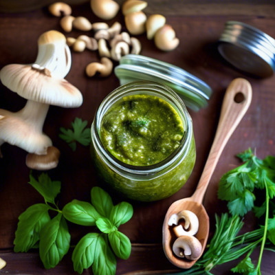 Pesto d'Automne aux Champignons et Noisettes