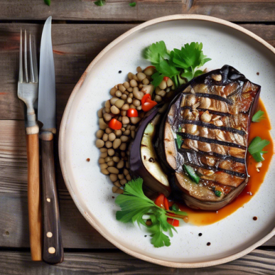 Steaks d'Aubergines à la Coréenne sur Lit de Lentilles d'Été