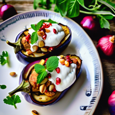 Aubergines Royales au Tempeh Façon Moyen-Orient