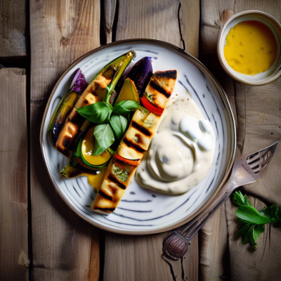 Socca aux Légumes Grillés et Sauce au Yaourt